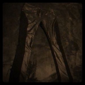 Black tight fitted leather like pants
